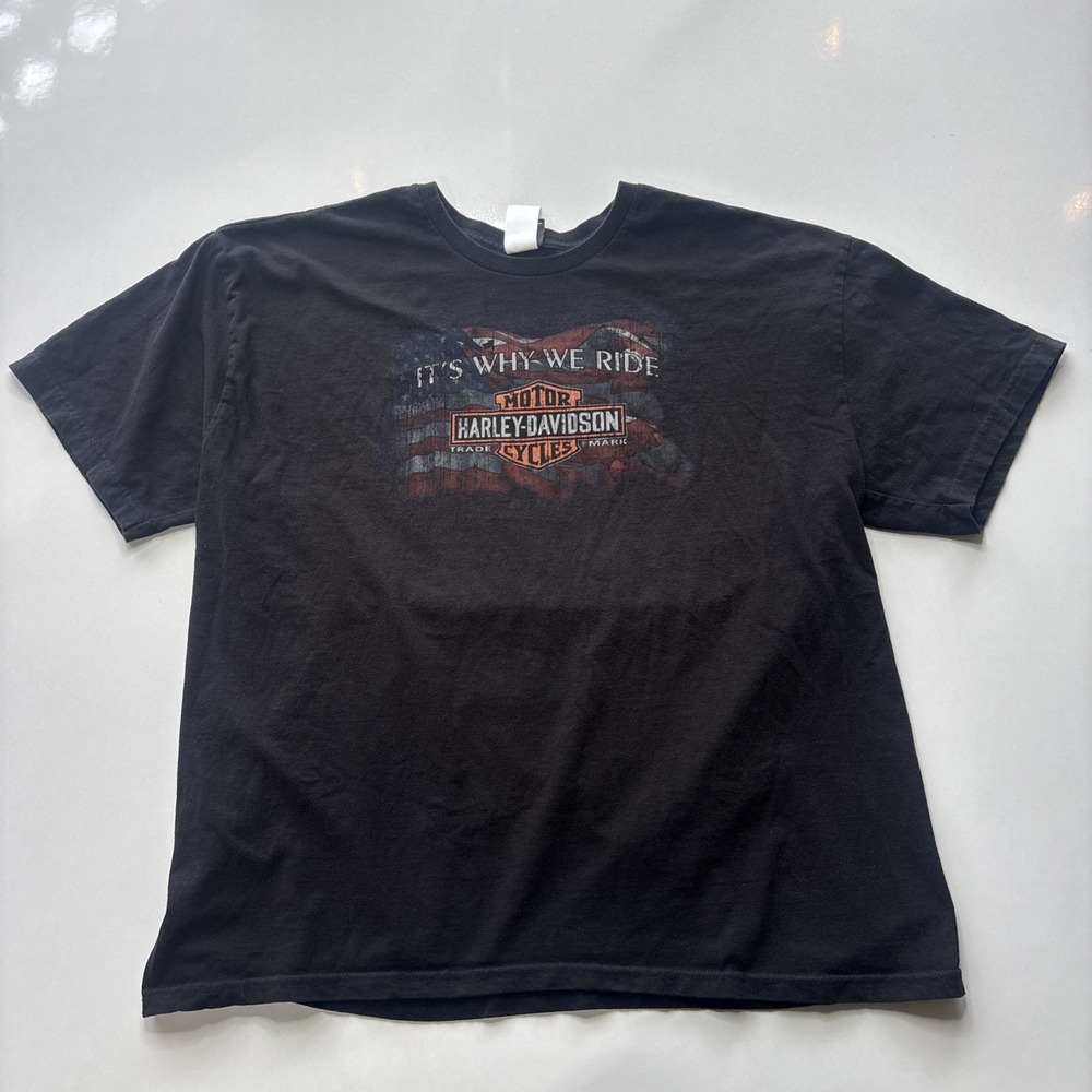 Harley Davidson "Its Why We Ride" Black Graphic T-Shirt Size 3XL USA Florence KY